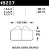 Hawk Wilwood BB / AP Racing / Outlaw Black Rear Brake Pads