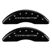 MGP 4 Caliper Covers Engraved Front & Rear C6/Corvette Black finish silver ch