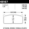 Hawk Brembo 16mm DTC-60 Race Brake Pad Sets