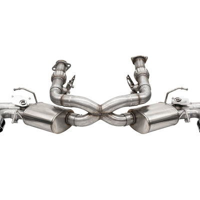 Corsa 20-25 Corvette C8 3in Valved Cat-Back 4.5in Pol Quad Tips Fits Factory Perf Exhaust DeletesAFM