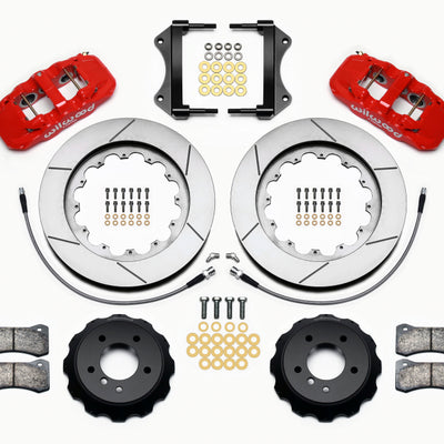 Wilwood AERO6 Front Hat Kit 15.00 Red 2007-2011 BMW E90 Series w/Lines