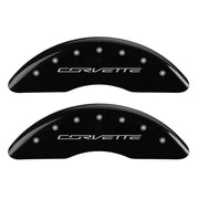 MGP 4 Caliper Covers Engraved Front & Rear C7/Corvette Black finish silver ch