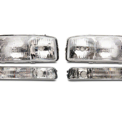 Raxiom 99-06 GMC Sierra 1500 Axial Series OEM Style Rep Headlights- Chrome Housing (Clear Lens)