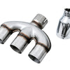 AWE Tuning 17-20 Honda Civic Si 1.5L Turbo Dual-to-Triple Tip Conversion Kit - Chrome Silver Tip