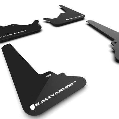 Rally Armor 21-24 Tesla Model S / S Plaid Black UR Mud Flap w/White Logo