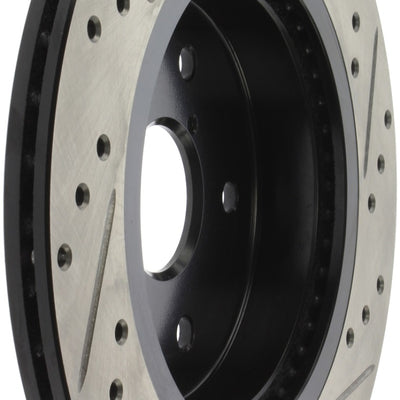 StopTech 16-17 Subaru WRX (w/Eyesight Technology) Sport Slotted & Drilled Rear Right Rotor