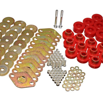 Energy Suspension Body Mount Set W/Hardware - Red