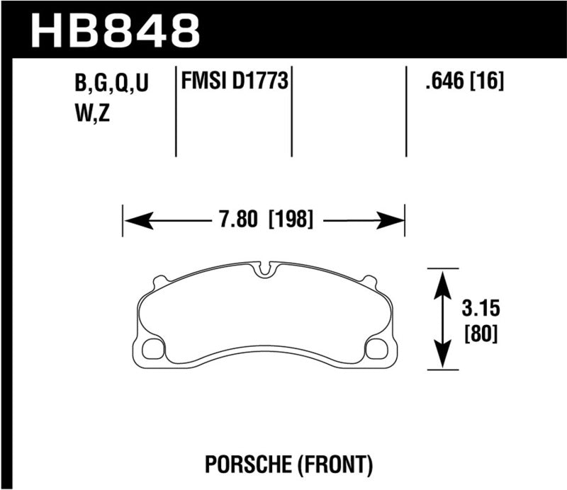 Hawk 16-19 2019 Porsche 911 4.0L (Ex. Ceramic Composite Brakes ) Street Front DTC-60 Brake Pads