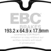 EBC 2016+ Jaguar F-Pace 2.0L TD (180) Redstuff Front Brake Pads
