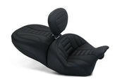 Mustang 15-21 Harley Freewheeler Touring Forward Deluxe 1PC Seat w/Driver Backrest - Black
