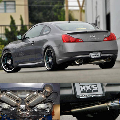 HKS 08-13 Infiniti G37 Coupe Dual Hi-Power Ti Tip Catback Exhaust (SUS304 NO COATING)