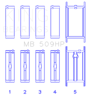 King Engine Bearings Chevy 400ci 6.6L V8 Std Size 3/4 Groove Bi-Metal Performance Main Bearing Set