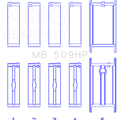 King Engine Bearings Chevrolet 400 V8 Crankshaft Main Bearing Set (Set of 5)