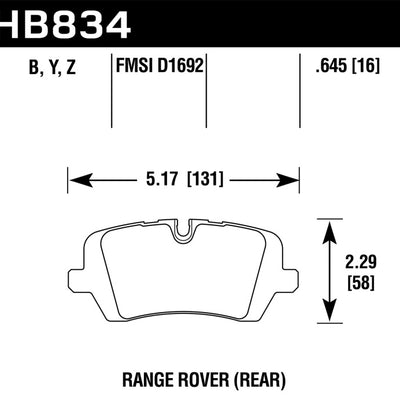 Hawk 13-16 Land Rover Range Rover / 14-16 Land Rover Range Rover Sport LTS Street Rear Brake Pad