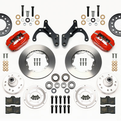 Wilwood Forged Dynalite Front Kit 11.00in Red 65-68 Chevy Impala -Drum Spindle