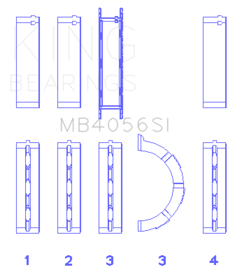 King Engine Bearings 97-07 Ford 2.5L/2.9L/3.0L (Size 0.25) Main Bearing Set