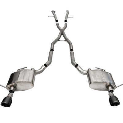 Corsa 11-21 Jeep Grand Cherokee Xtreme 2.5in Cat-Back Dual Rear Exit w/ Single 4.5in Black PVD Tips