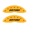 MGP 4 Caliper Covers Engraved Front & Rear Daytona Yellow Finish Black Char 2006 Dodge Charger