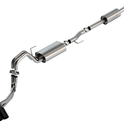 Borla F-150 2021 2.7L/3.5L 4dr CC SB EC STB Lar/KingR/Plnm/LTD 3/2.25 DSE CB Touring BLK CHR Tips