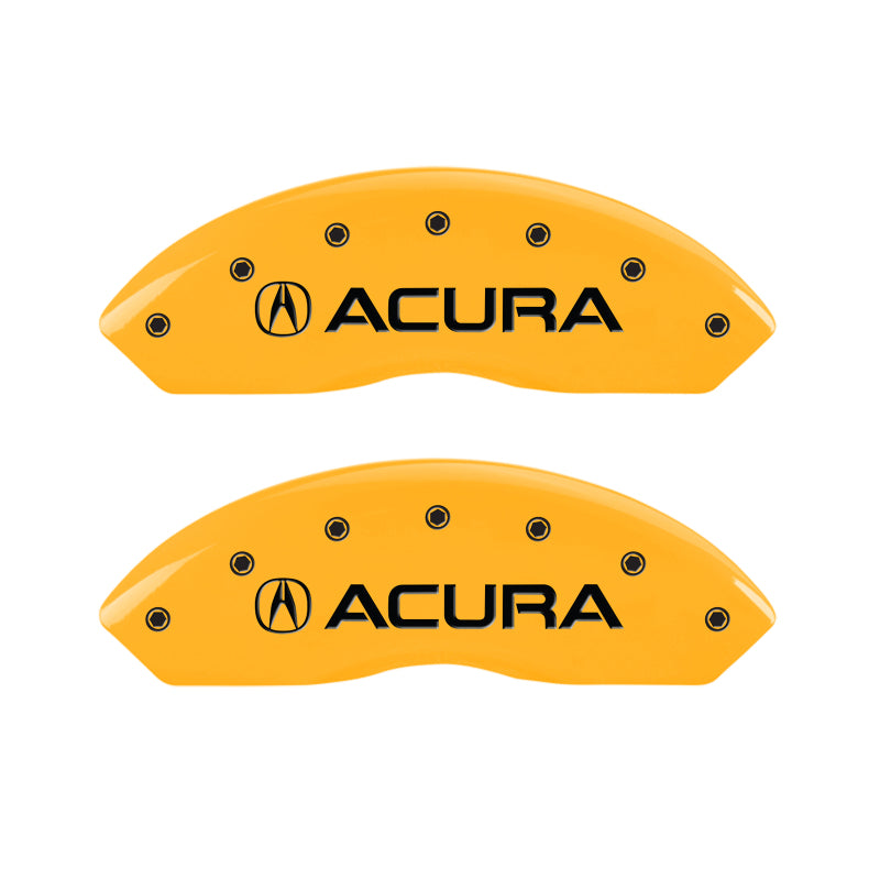 MGP 4 Caliper Covers Engraved Front Acura Engraved Rear TLX Yellow finish black ch