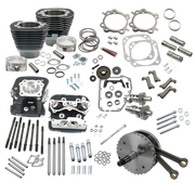 S&S Cycle 99-06 BT 124in Hot Set Up Kit W/ S&S Cylinder Heads - Wrinkle Black