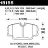 Hawk 84-4/91 BMW 325 (E30) HT-10 Front Race Pads (NOT FOR STREET USE)