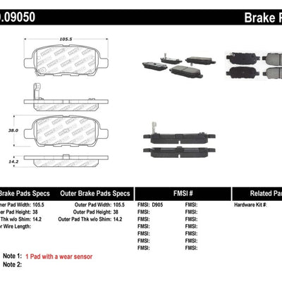 StopTech Performance 6/02-08 350z / 01-08 G35 Rear Brake Pads