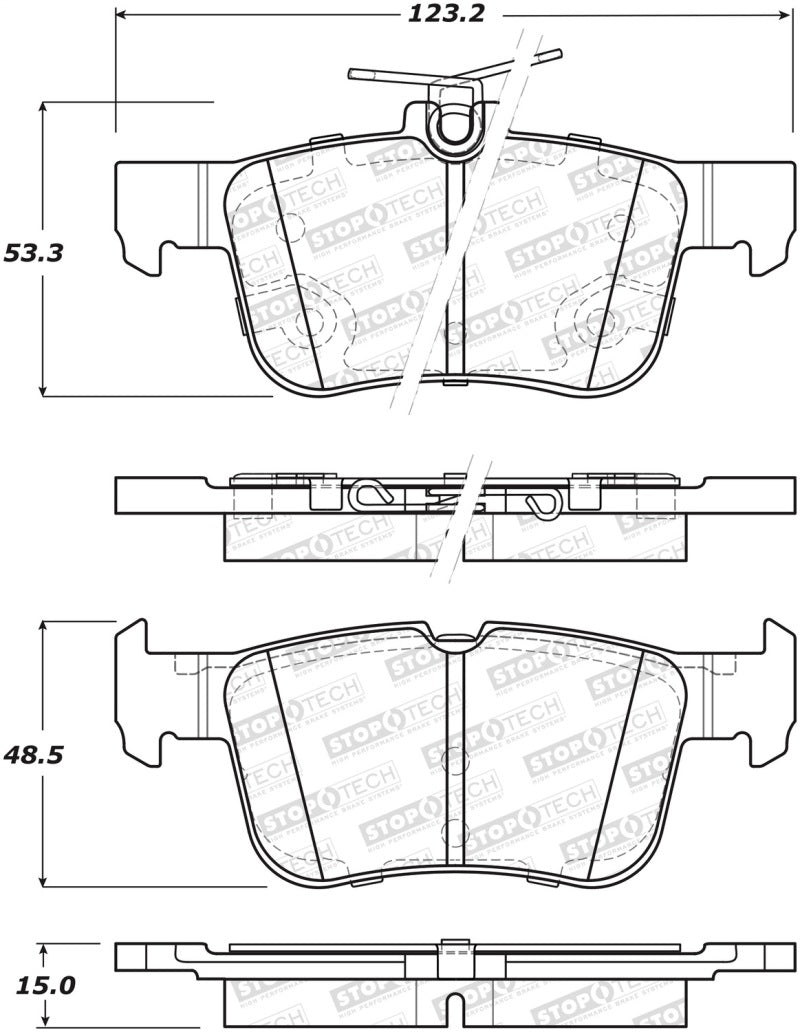 StopTech 13-18 Lincoln MKZ / Ford Fusion Street Select Rear Brake Pads