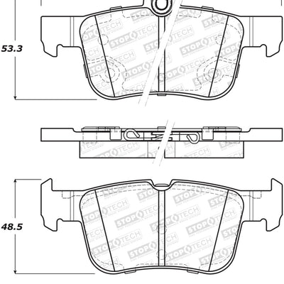 StopTech 13-18 Lincoln MKZ / Ford Fusion Street Select Rear Brake Pads