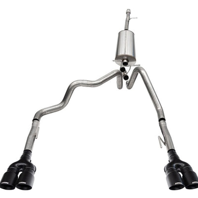 Corsa 19-25 Chevy Silverado 1500 CatBack Dual Rear Exit with Twin 4in Black Powder Ct ProSeries Tips