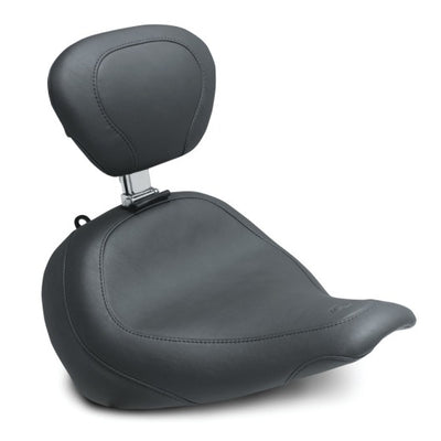 Mustang 18-21 Harley Fat Boy Wide Tripper Solo Seat w/Driver Backrest - Black