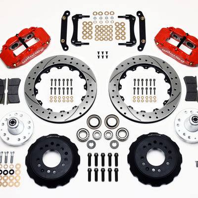 Wilwood Narrow Superlite 6R Front Hub Kit 12.88in Drill Red 79-81 Camaro