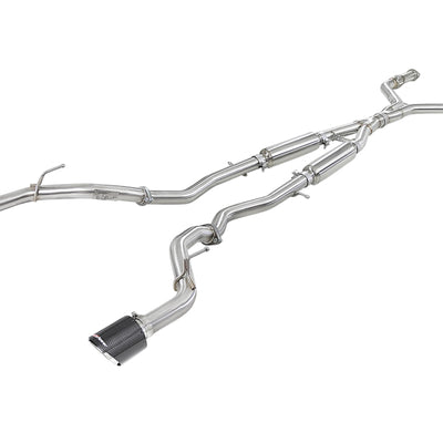 aFe Takeda 2.5in 304 SS Cat-Back Exhaust System w/ Carbon Fiber Tips 16-18 Infiniti Q50 V6-3.0L (tt)