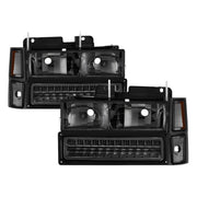 xTune 92-94 Blazer Full Size Corner/LED Bumper Headlights Smoke HD-JH-CCK88-LED-AM-SM-SET