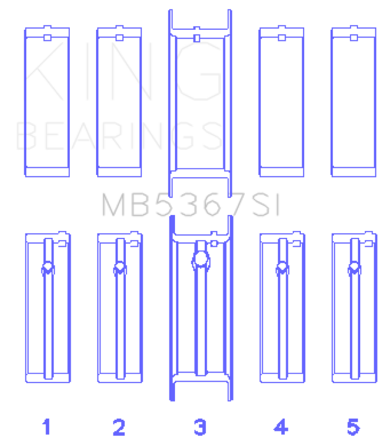 King Engine Bearings GMC 2.4L (146cu) I4 Ecotec Main Bearing Set