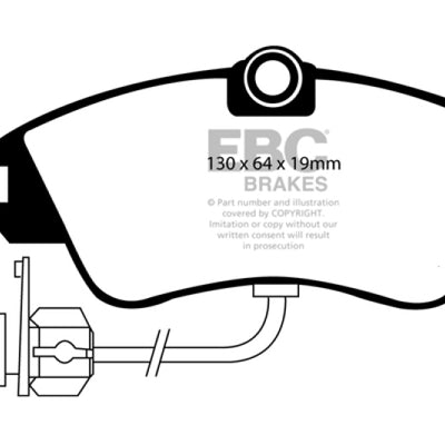 EBC 00 Volkswagen Eurovan 2.8 (Lucas) with Wear Leads Greenstuff Front Brake Pads
