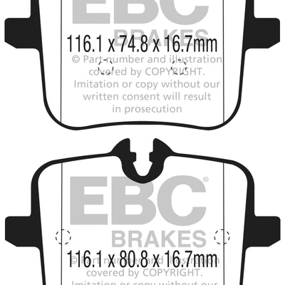 EBC 2018+ BMW M5 4.4TT (F90) Redstuff Rear Brake Pads