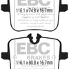 EBC 2018+ BMW M5 4.4TT (F90) Yellowstuff Rear Brake Pads