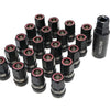 Wheel Mate Muteki HR38 Open End Lug Nuts 12x1.25 Titanium Chrome / Red Ring