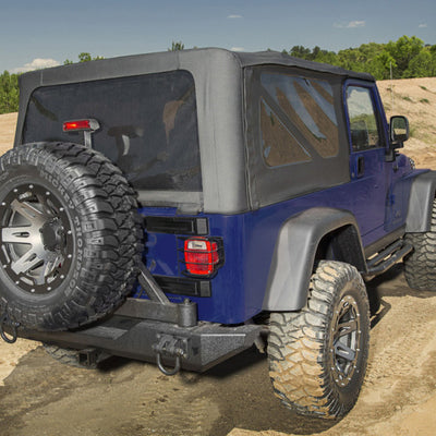 Rampage 04-06 Jeep Wrangler(TJ) Unlimited OEM Replacement Soft Upper Doors - Black Denim