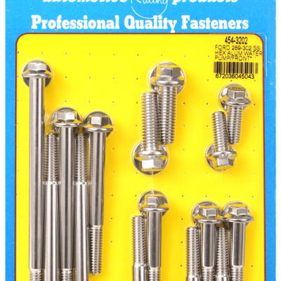 ARP Ford 289-302 SS Hex Aluminum Water Pump and Front Cover Bolt Kit