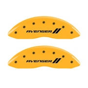 MGP 4 Caliper Covers Engraved Front & Rear With stripes/Avenger Yellow finish black ch