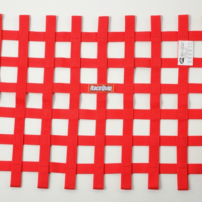 RaceQuip Red 18in H x 24W SFI Ribbon Window Net