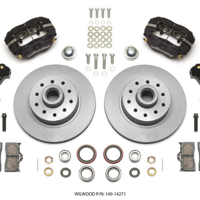 Wilwood Forged Dynalite Front Kit 11.03in 1 PC Rotor&Hub 74-80 Pinto/Mustang II Disc Spindle only