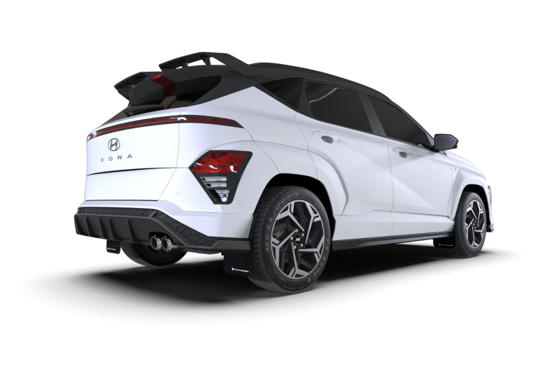 Rally Armor 24-25 Hyundai Kona N Line Black UR Mud Flap - White Logo