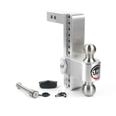 Weigh Safe 180 Hitch 10in Drop Hitch & 2in Shank (10K/12.5K GTWR) w/WS05 - Aluminum