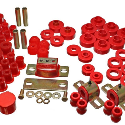 Energy Suspension 76-79 Jeep CJ/CJ7 Red Hyper-Flex Master Bushing Set