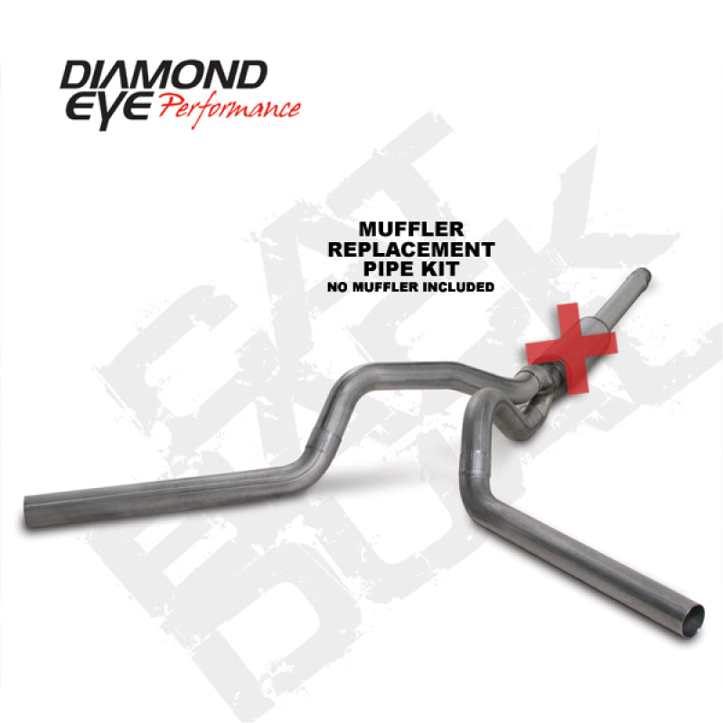 Diamond Eye KIT 4in Catback DUAL SS: 94-97 FORD 7.3L F250/F350 PWRSTROKE