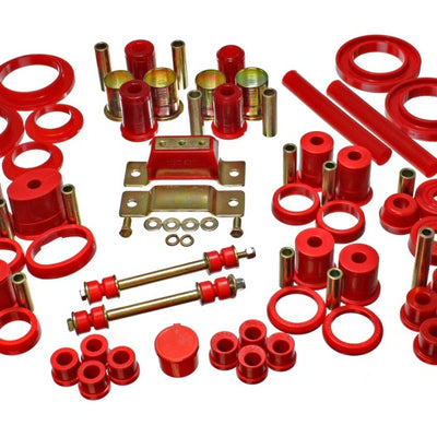 Energy Suspension 85-93 Ford Mustang Red Hyper-flex Master Bushing Set w/ V-8