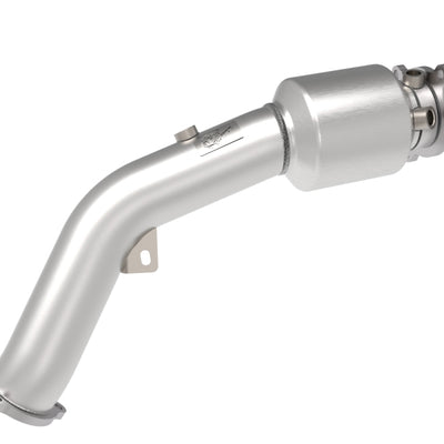 aFe 09-16 Audi A4/A5 (B8) L4-2.0L (t) Twisted Steel 3in. Downpipe - 304 Stainless w/ Cat